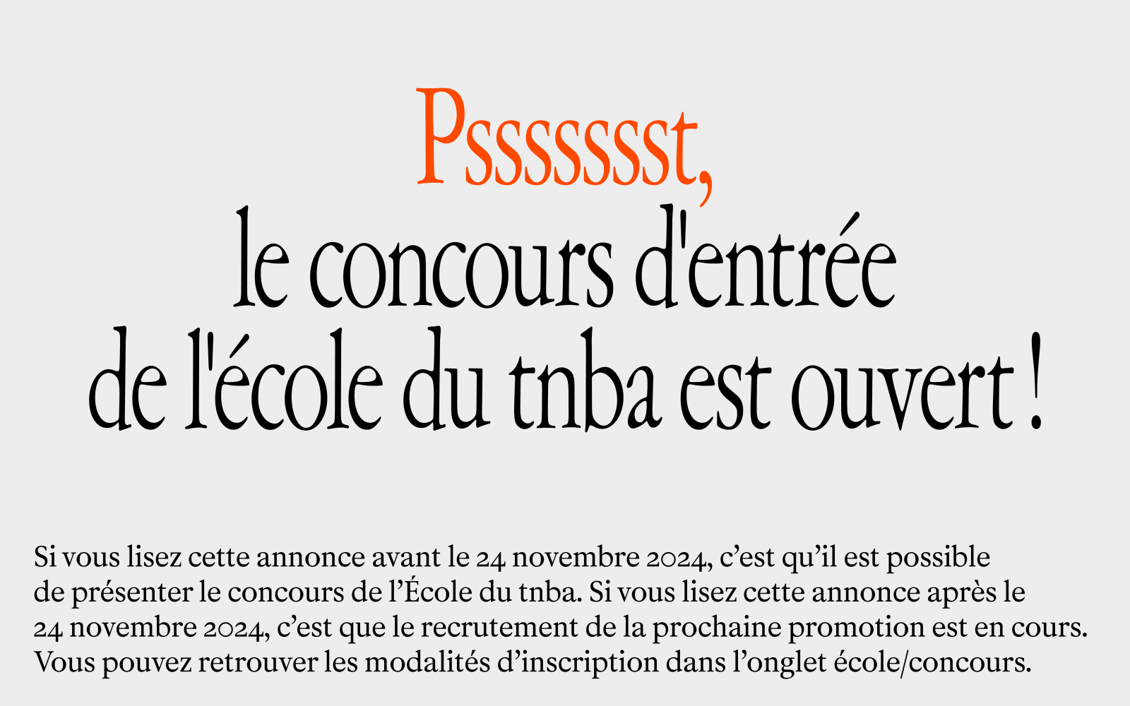 Concours École du tnba